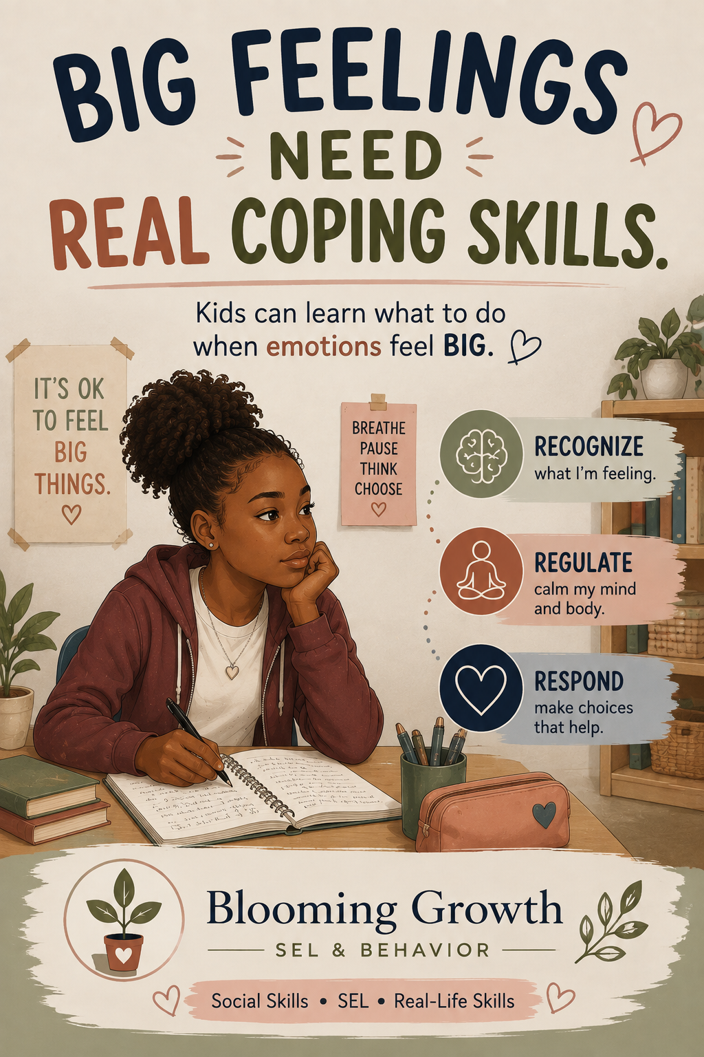 Big Feelings & Coping Skills | 3-Lesson Emotional Regulation Bundle for Ages 11–13