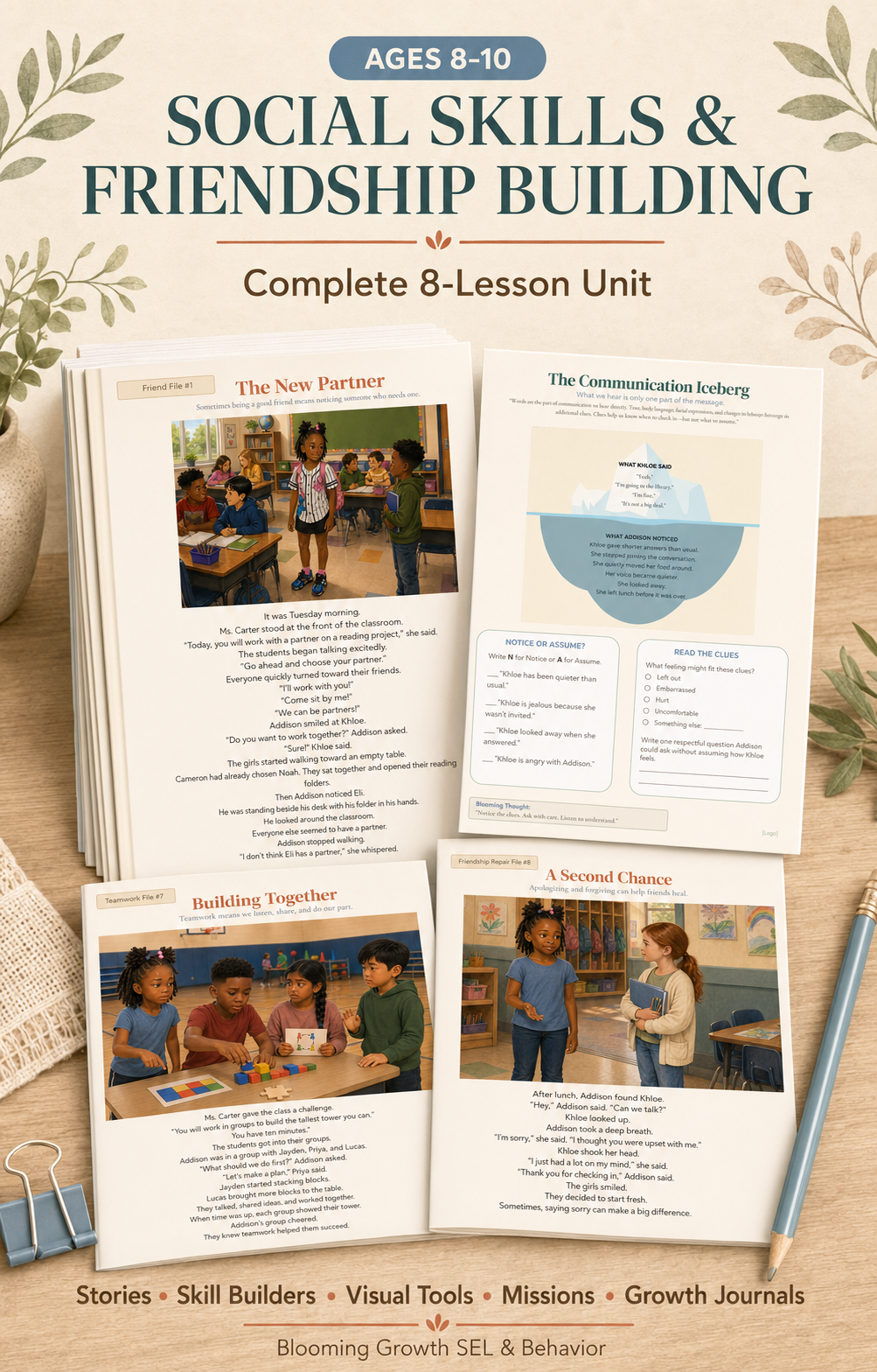 Unit 1: Friendship & Social Skills – Complete Bundle (Ages 8–10)