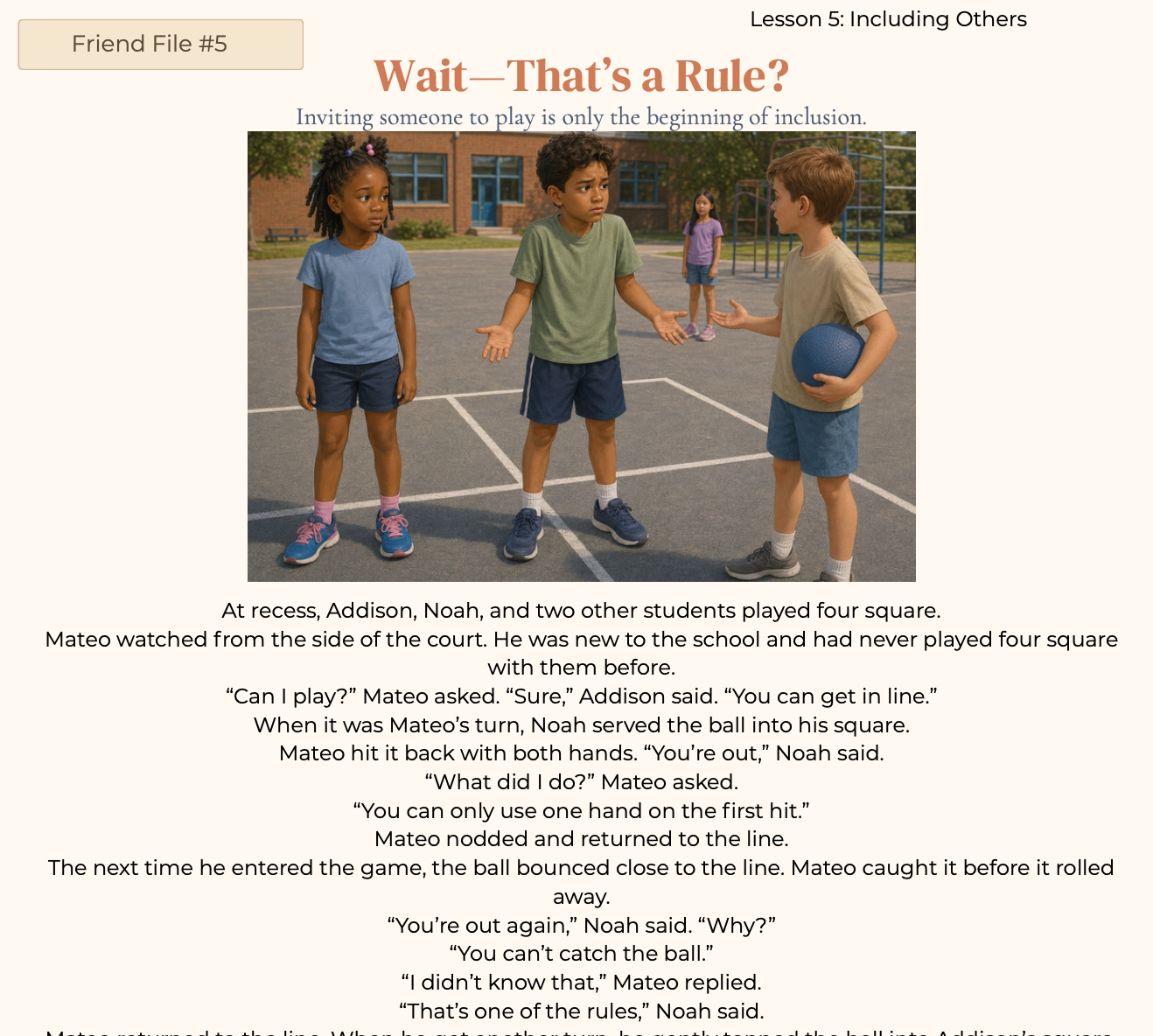 Lesson 5: Including Others - Wait—That’s a Rule?
