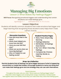 Managing Big Emotions Lesson 3: What Makes My Feelings Bigger - Ages 5-7