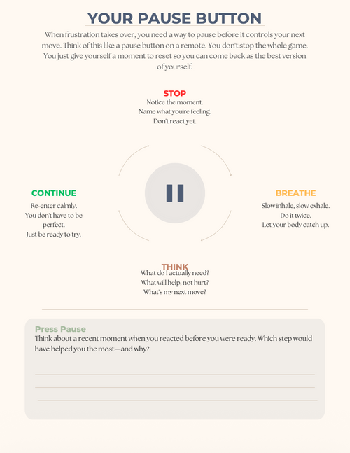 Lesson 4: Your Pause Button – Ages 11–13 interior page