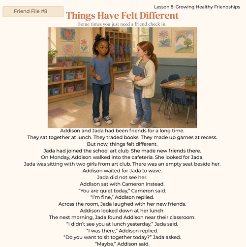 Lesson 8: Growing Healthy Friendships - Things Have Felt Different