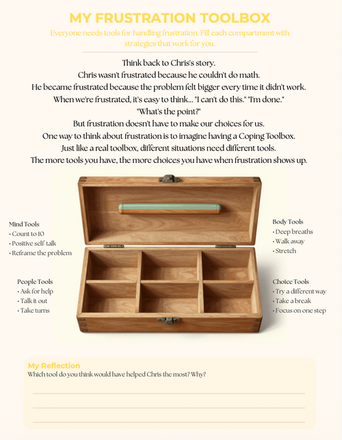 Lesson 3: My Frustration Toolbox – Ages 11–13 interior page