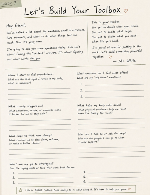 Lesson 7: Let's Build Your Toolbox – Ages 11–13 interior page